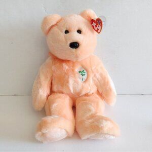 Vintage NWT 2000 TY Beanie Buddies Dearest The Bear Mothers Day  Peach